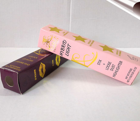 Hộp giấy mỹ phẩm dập nóng CMYK, Bao bì hộp son môi có thể thu gọn