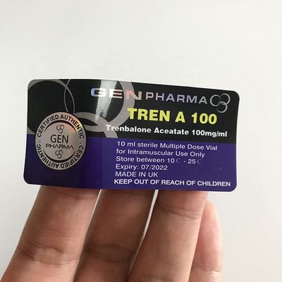 Nhãn Lọ Steroid 25x60mm Chống Giả mạo Hình ảnh ba chiều bằng bạc