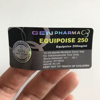 Nhãn Lọ Steroid 25x60mm Chống Giả mạo Hình ảnh ba chiều bằng bạc
