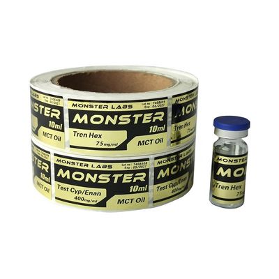 Nhãn chai nhựa Vinyl dài 60mm có chất kết dính bóng với in offset
