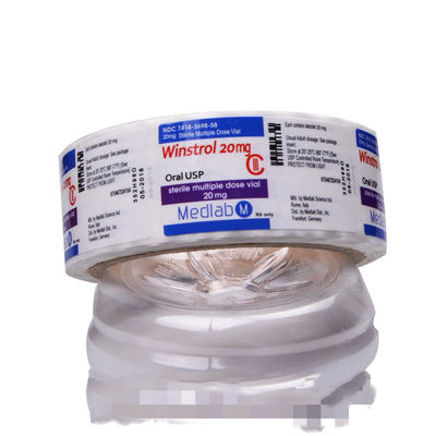 Nhãn chai nhựa Vinyl dài 60mm có chất kết dính bóng với in offset