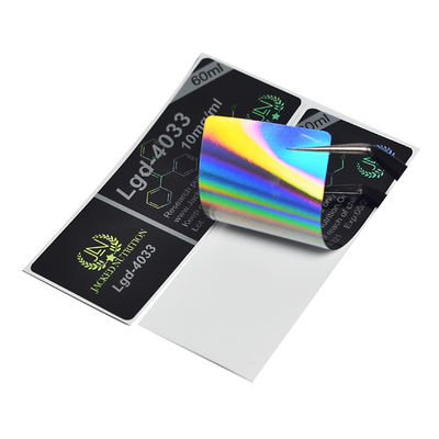 OEM đen 3x6.8cm Holographic Vinyl Lọ Dược phẩm Nhãn Chứng nhận SGS