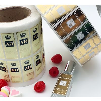 Lá vàng hoàn thiện 4x6cm PVC Vinyl Sticker cho chai nước hoa