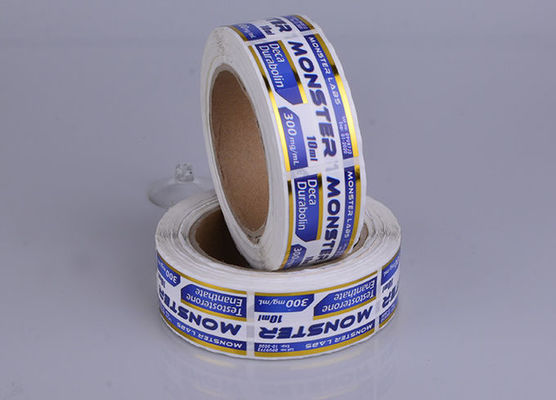 Nhãn Lọ steroid không thấm nước có chất kết dính mạnh PP với tem giấy