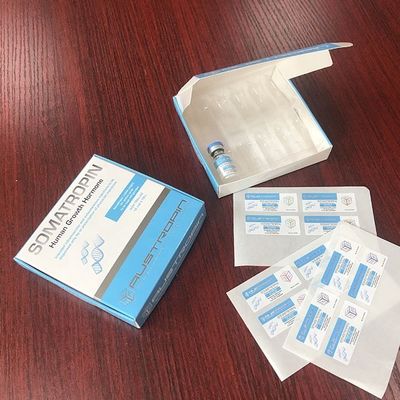 Nhãn Lọ thủy tinh lá bạc 40x18mm có thể tái chế cho hộp hormone tăng trưởng ở người